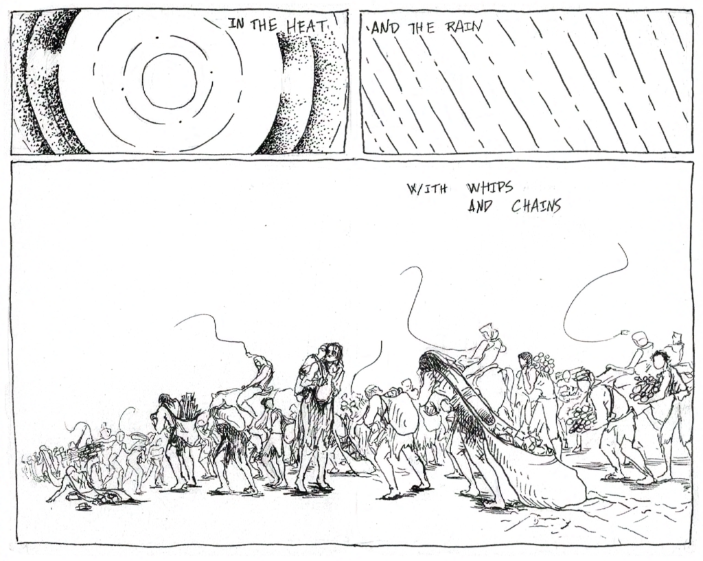 ink pen comic book page spread