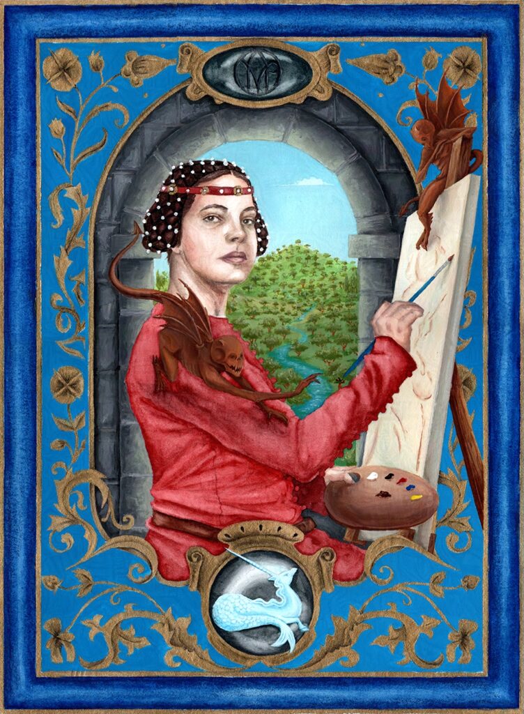 gouache and watercolour medieval illustration