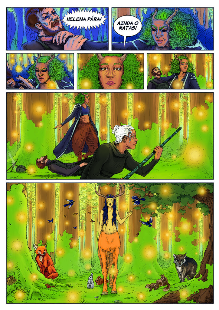 comic book page of fight scene