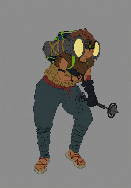 character concept art for underground world explorer