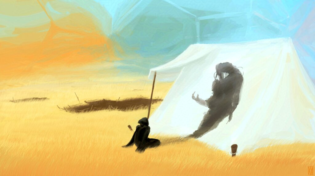 concept art of camp inside giant dome