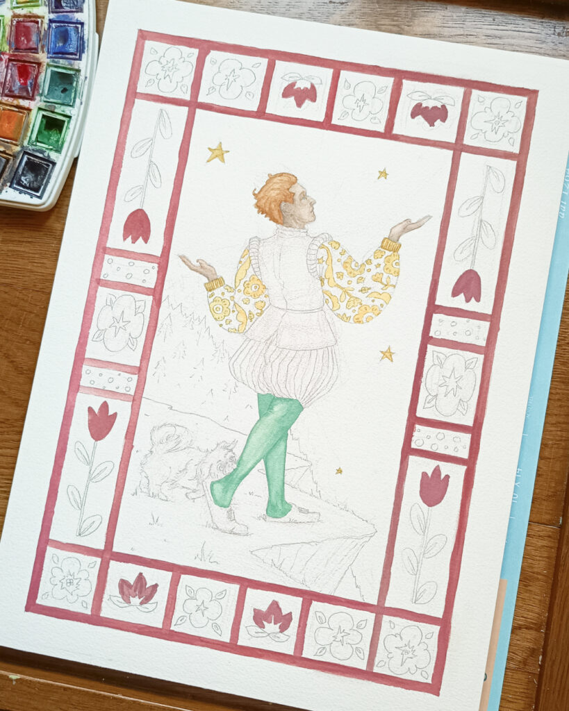 watercolor in progress