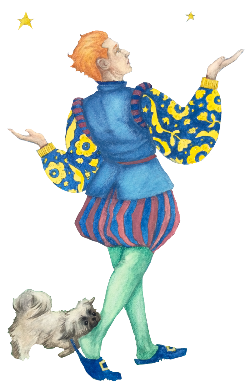 watercolor tarot card illustration — the fool